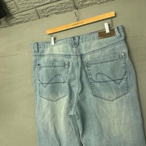 SE Nation SE Black Light Wash Denim Jeans W38 L32 Straight Leg Casual Mens